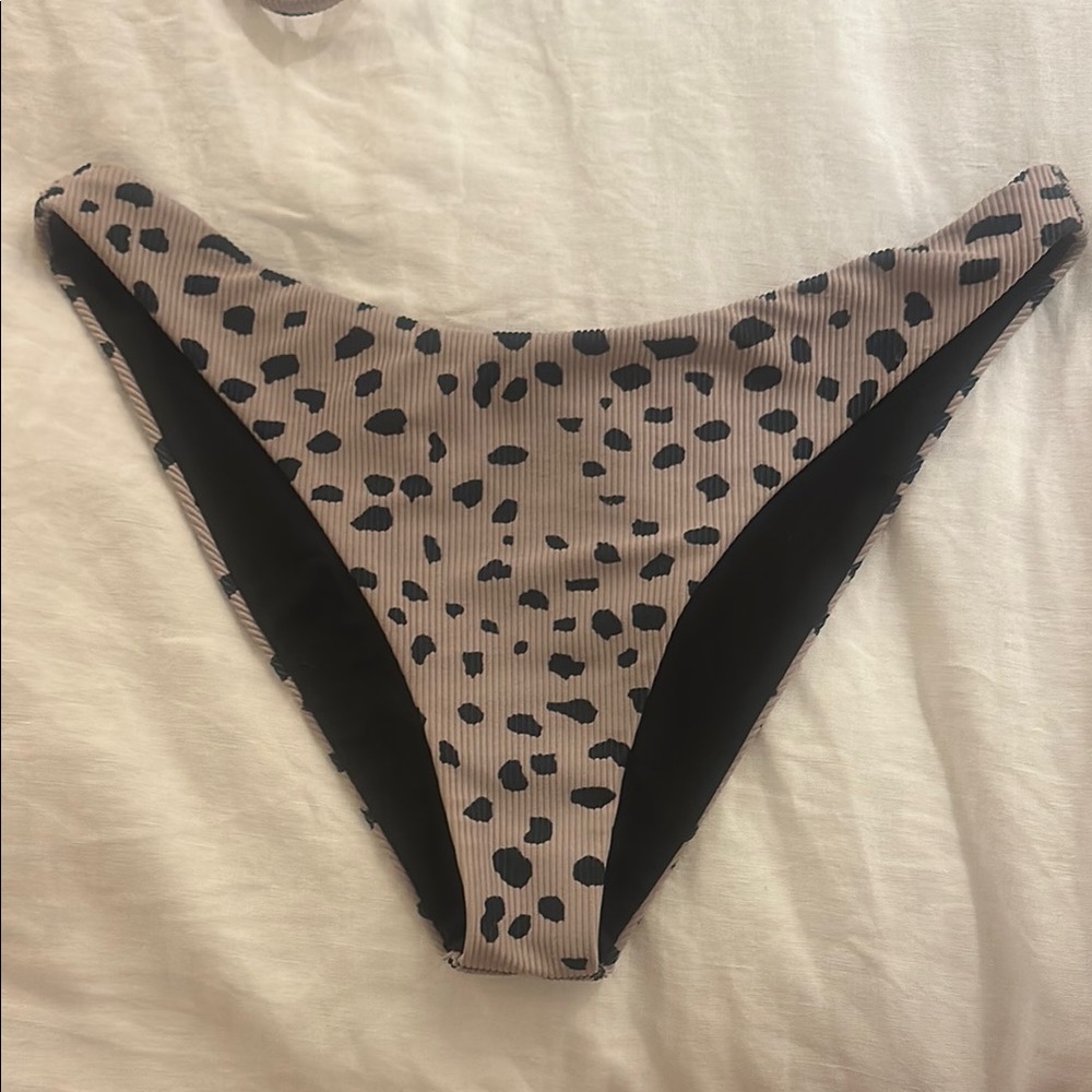 Beach Riot Tan and Black Cheetah Print Bikini Bottoms